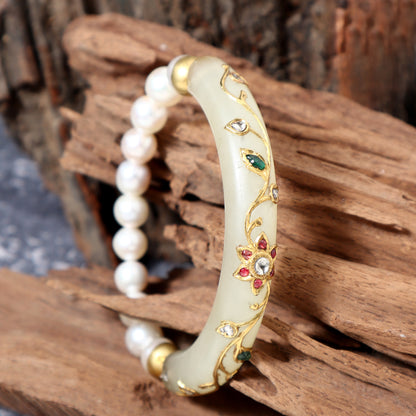 Anahat Jade and Pearl Bangle